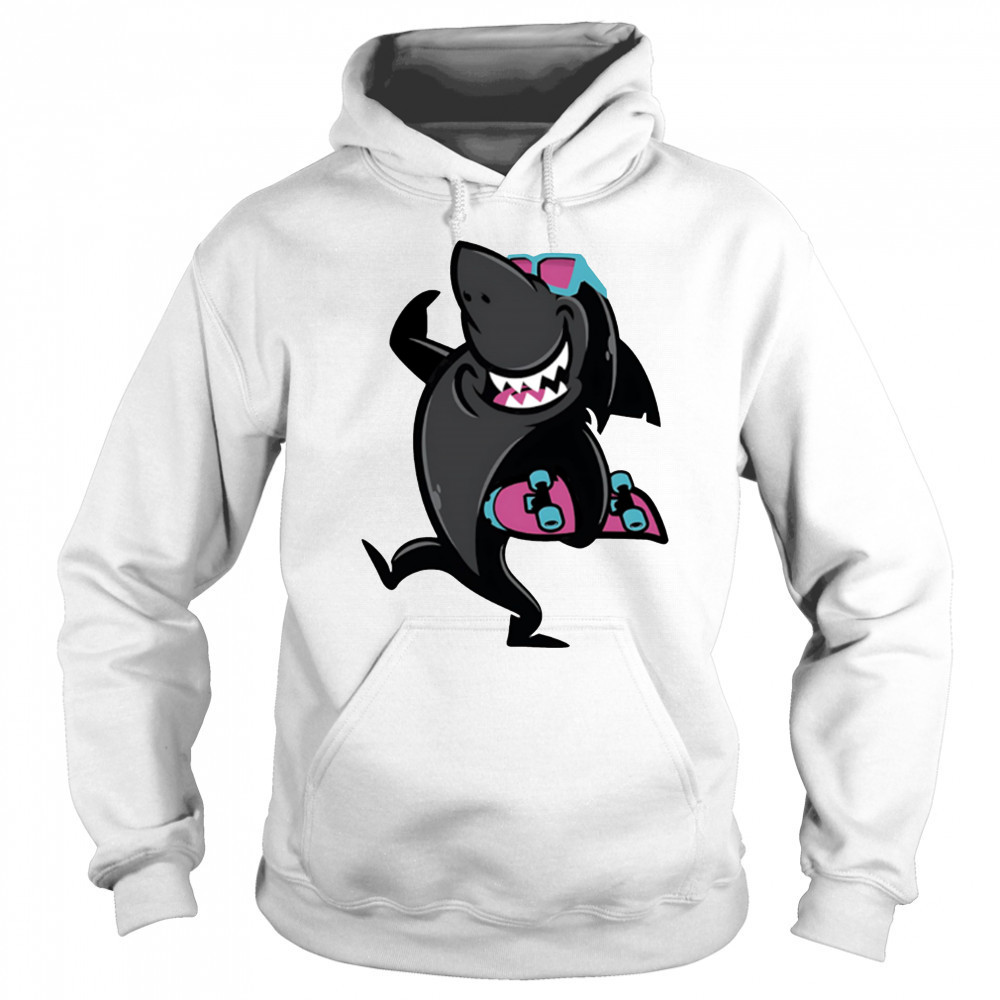 Skate Shark roller skating funny cartoon shirt Sweatshirt