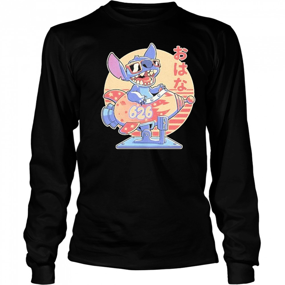 Stitch On A Coin Operated Ride Extraterrestrial Animal Spaceship Shirt Long Sleeved