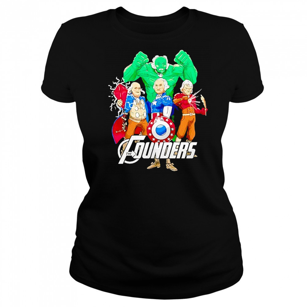 Superheroes John Adams Benjamin Franklin George Washington Thomas Jefferson The Founders Shirt Women's T-shirt