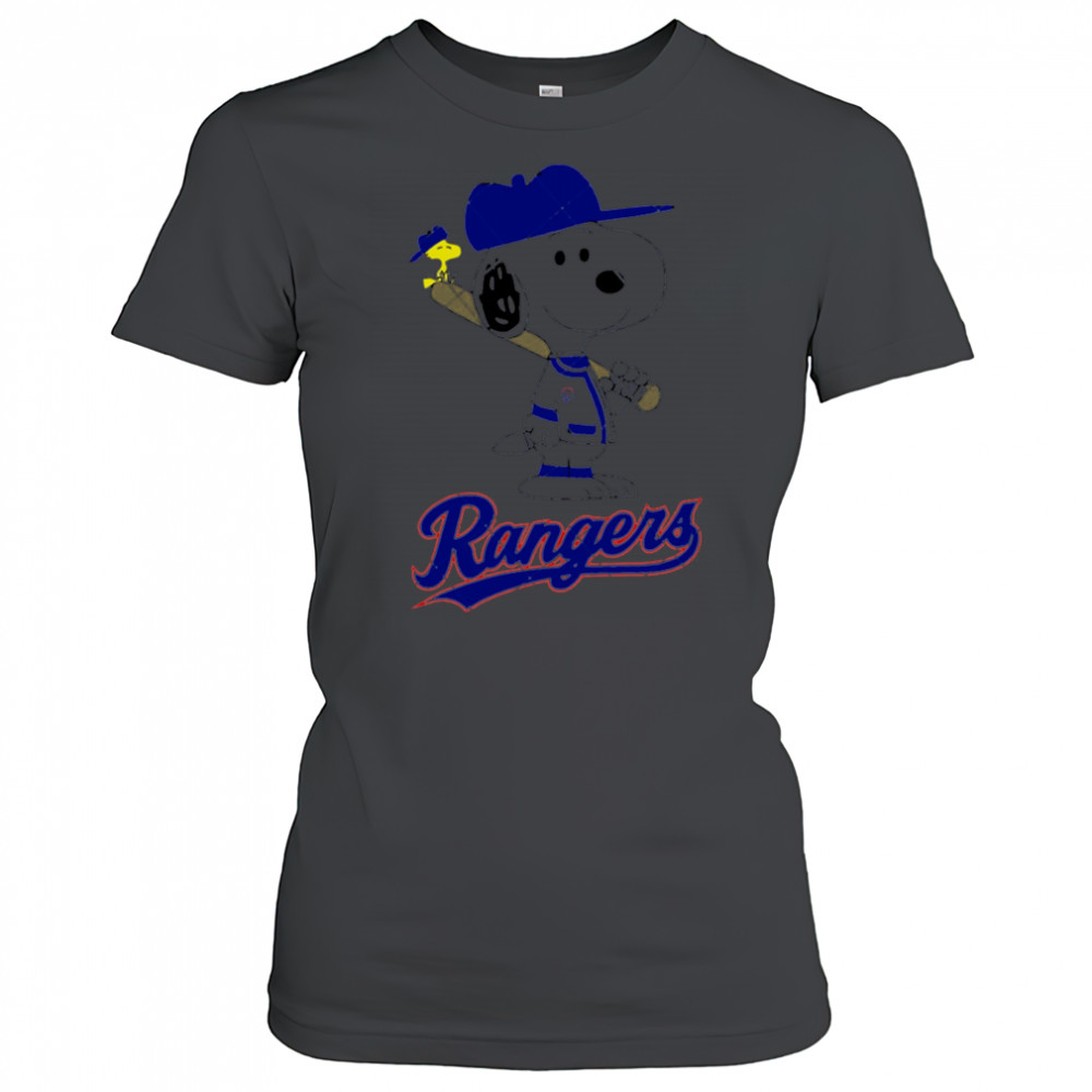 Texas Rangers Snoopy Baseball funny cartoon shirt Women's T-shirt