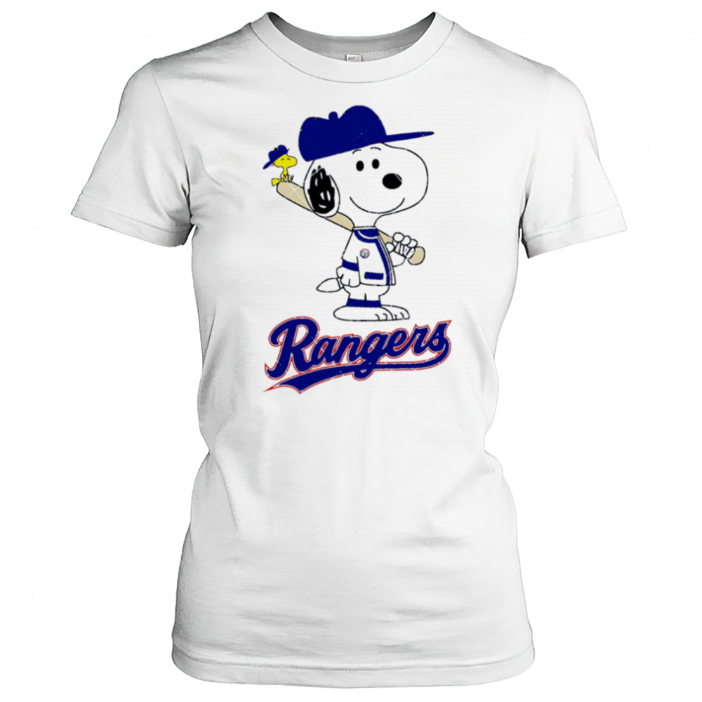 Texas Rangers Snoopy Baseball funny cartoon shirt Women's T-shirt