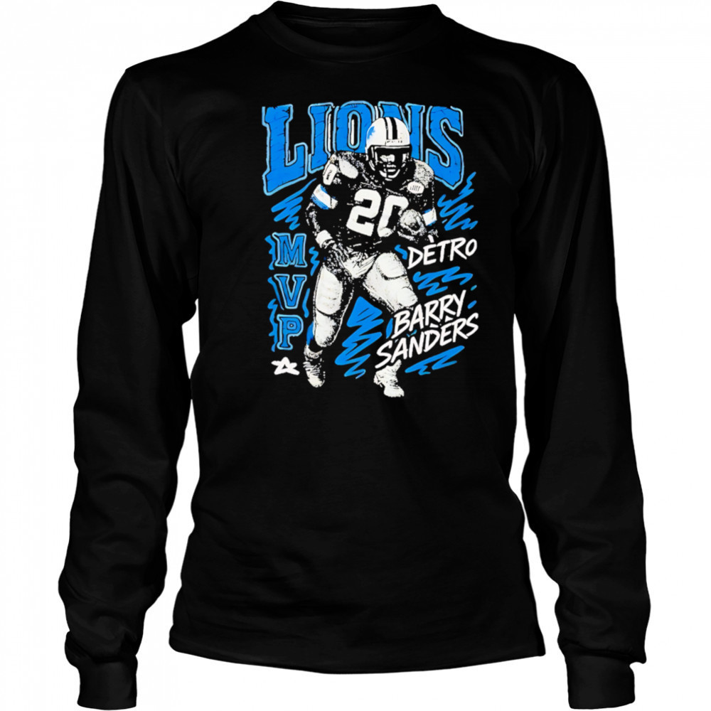 Barry Sanders Detroit Lions MVP retro shirt Long Sleeved