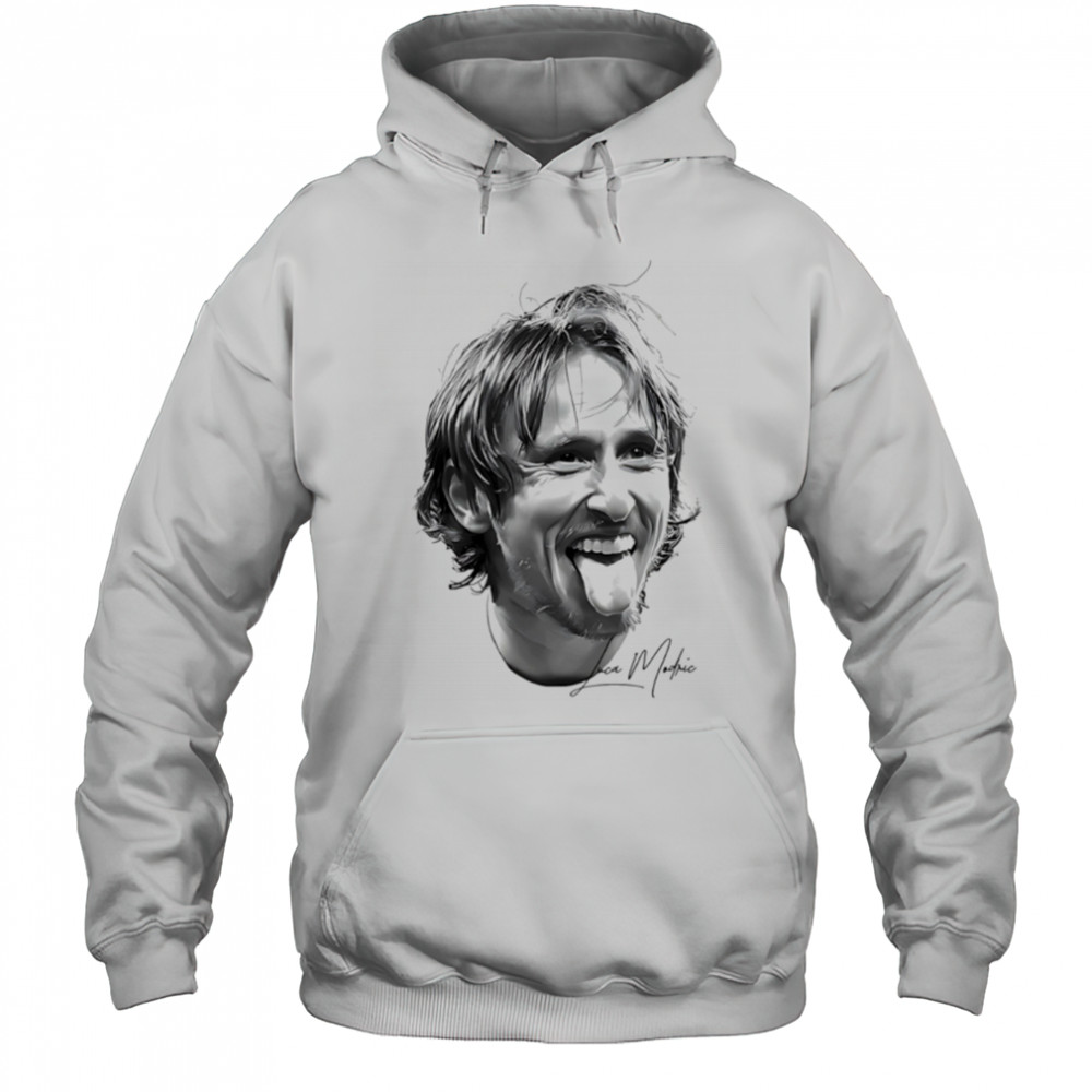 Big Head Luka Modric Real Madrid signature black white shirt Hoodie