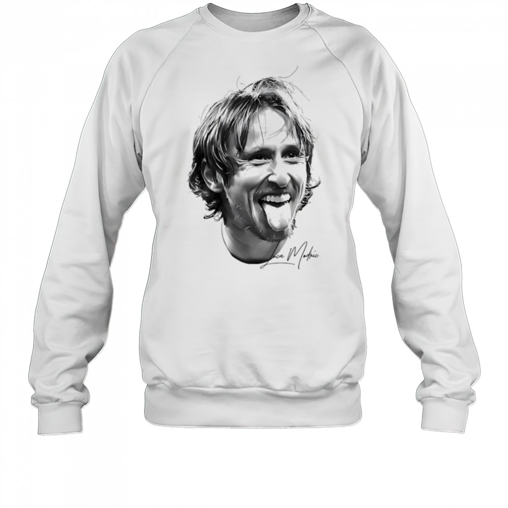 Big Head Luka Modric Real Madrid signature black white shirt Sweatshirt