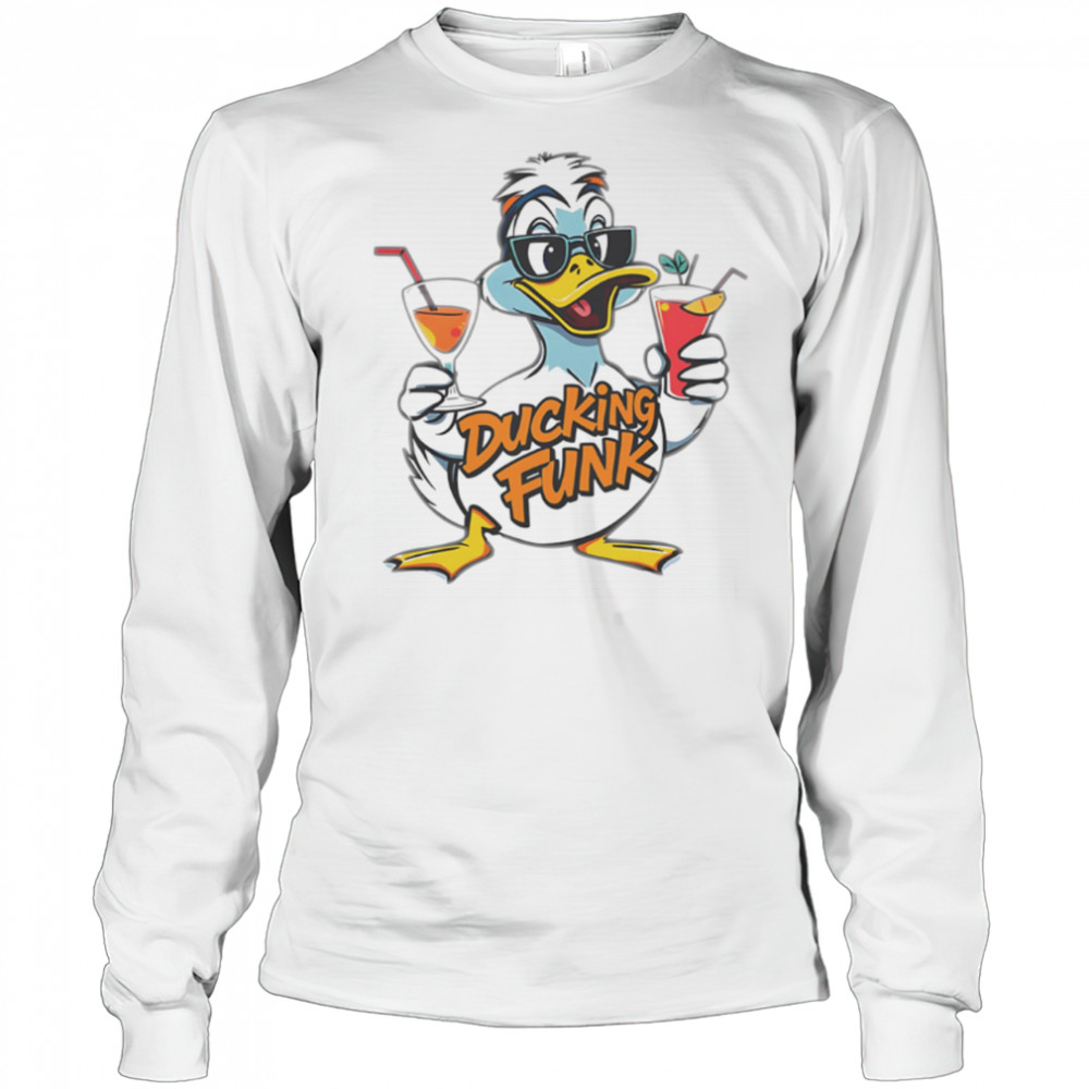 Ducking Funk Cocktails summer vibes cartoon shirt Long Sleeved
