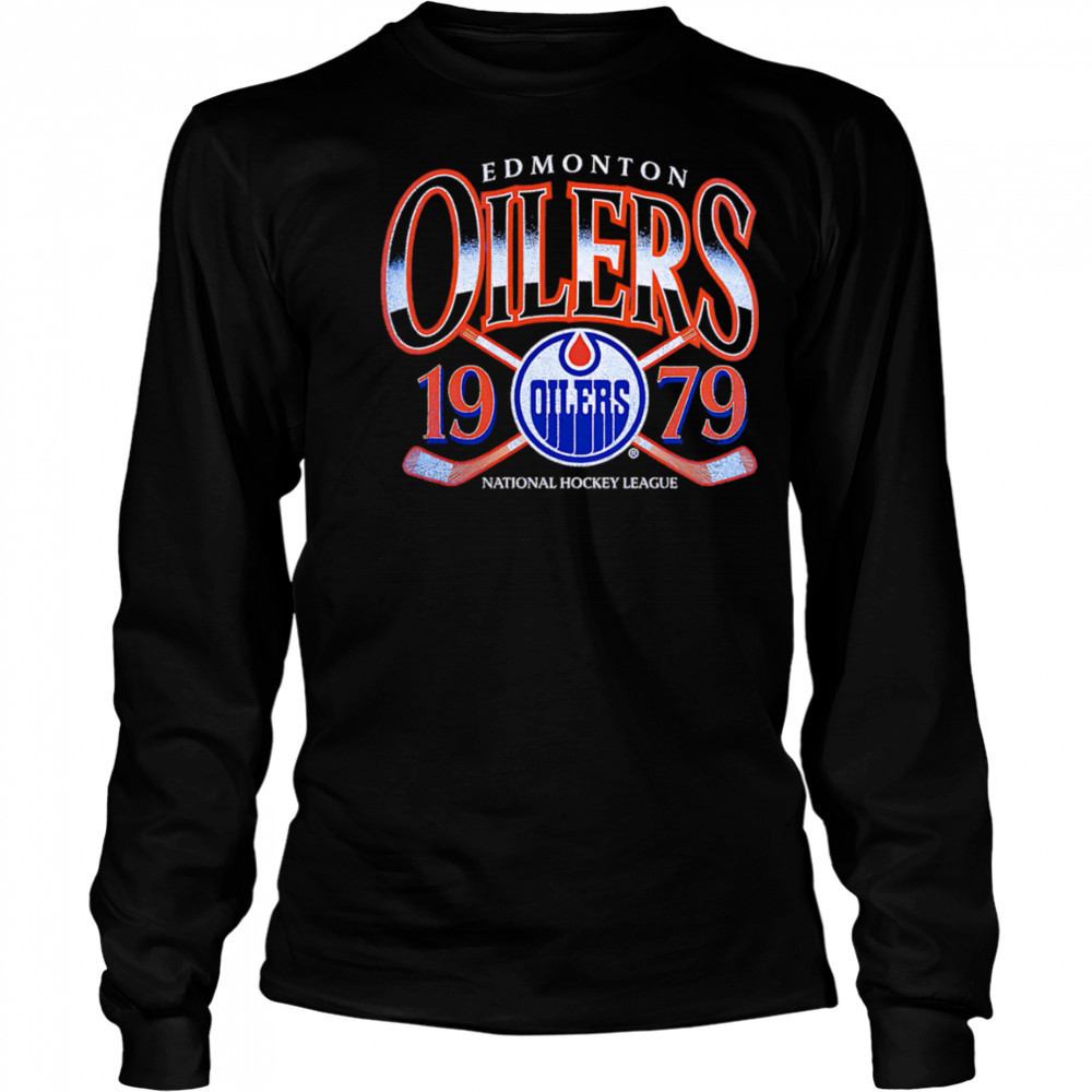 Edmonton Oilers Retro Cross Sticks 1979 shirt Long Sleeved