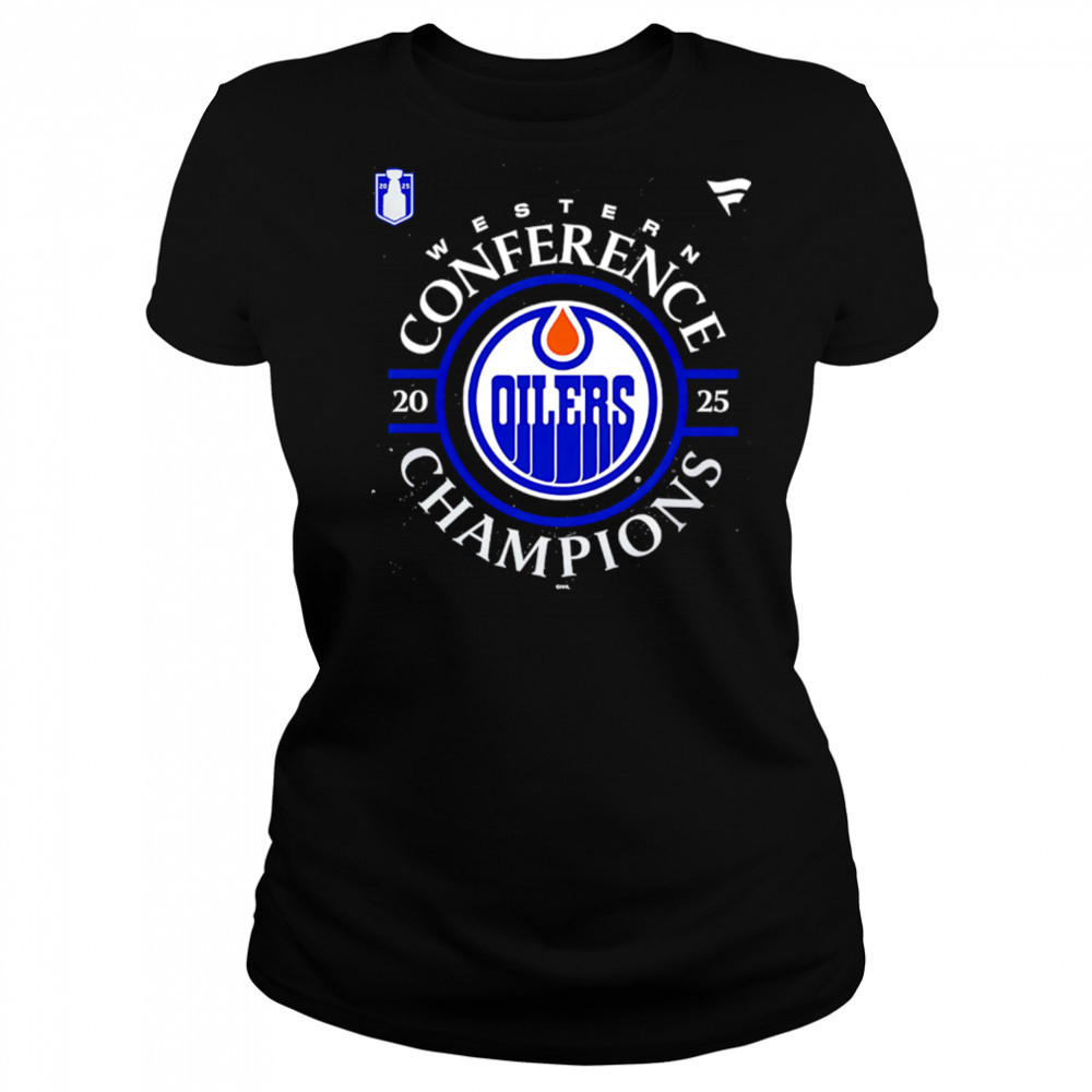 Edmonton Oilers Toddler Heather Gray 2025 Western Conference Champions Locker Room shirt Women's T-shirt