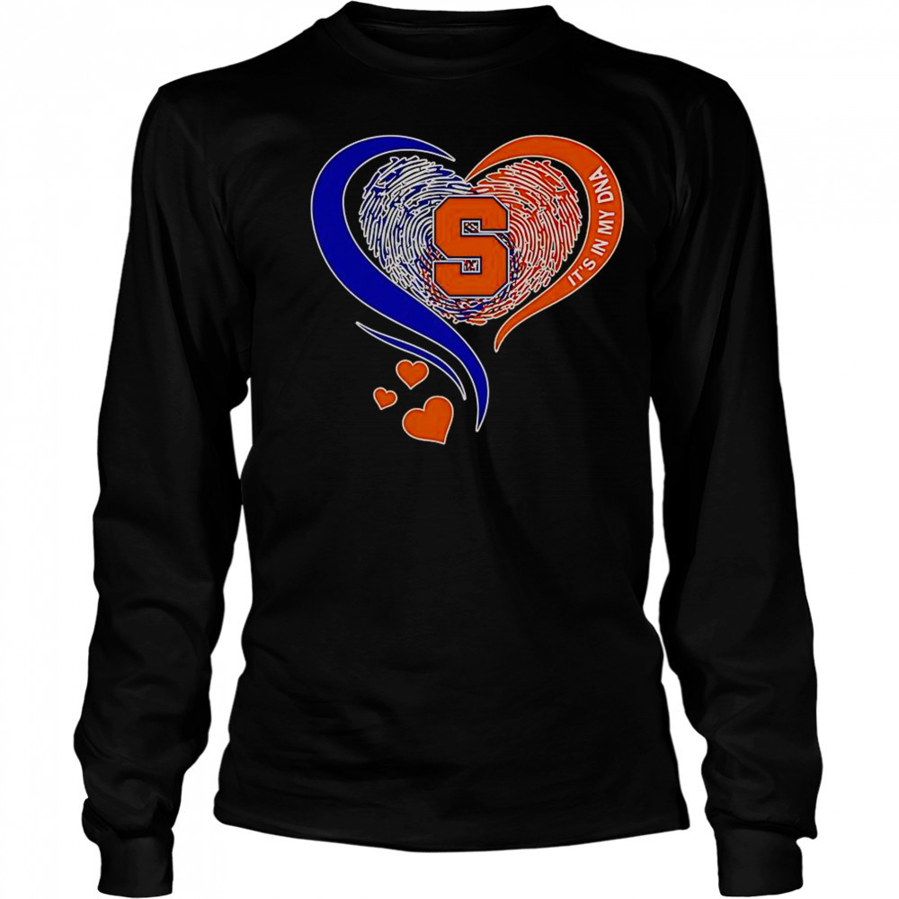 Fingerprint Heart It’s In My DNA Syracuse Orange T-Shirt Long Sleeved