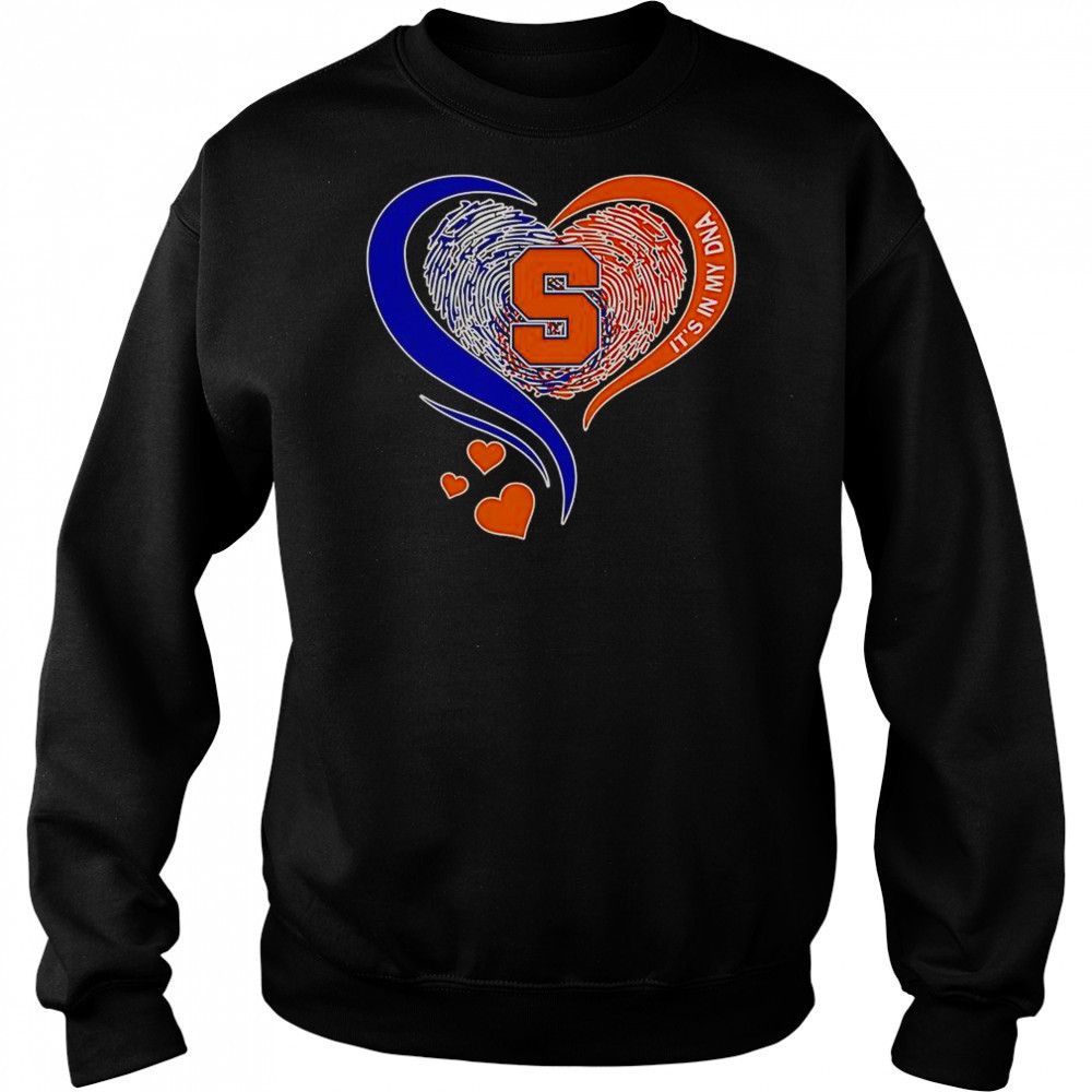 Fingerprint Heart It’s In My DNA Syracuse Orange T-Shirt Hoodie