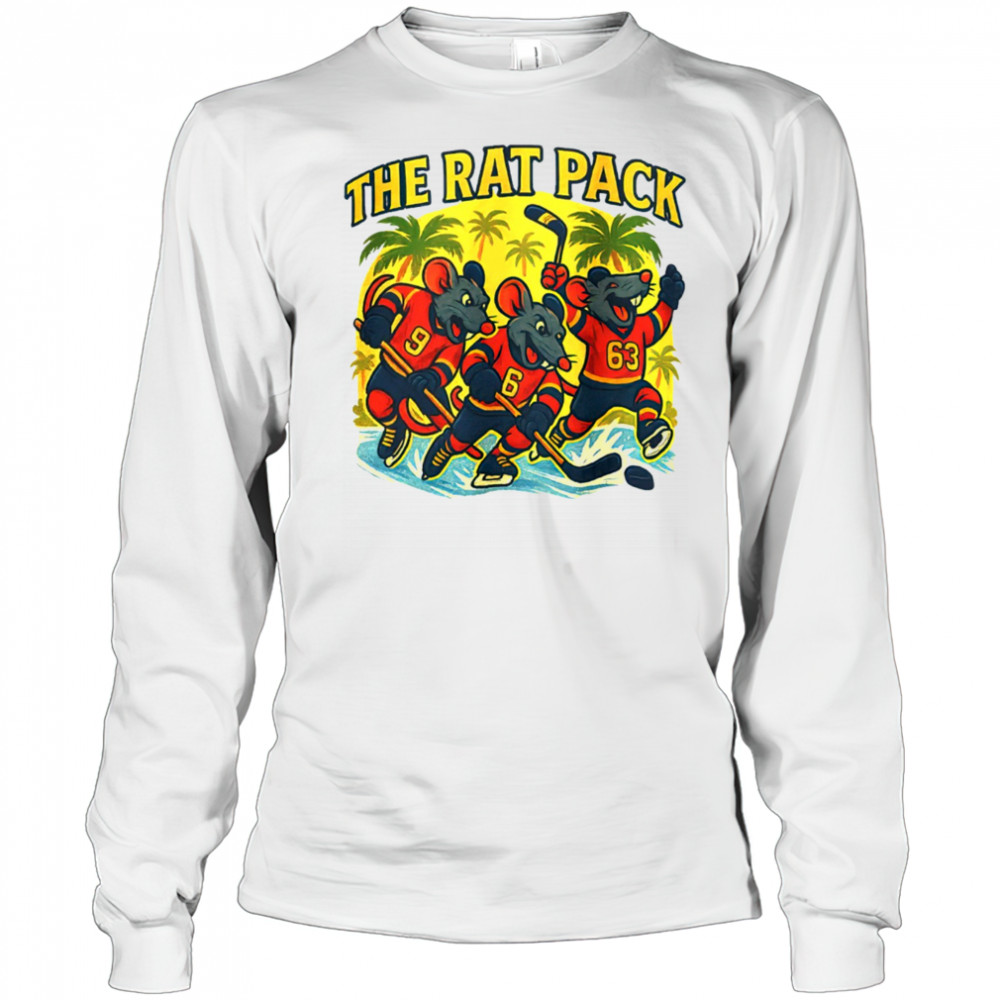 Florida Panthers Cartoon Rats in Jerseys The Rat Pack Hockey shirt Long Sleeved