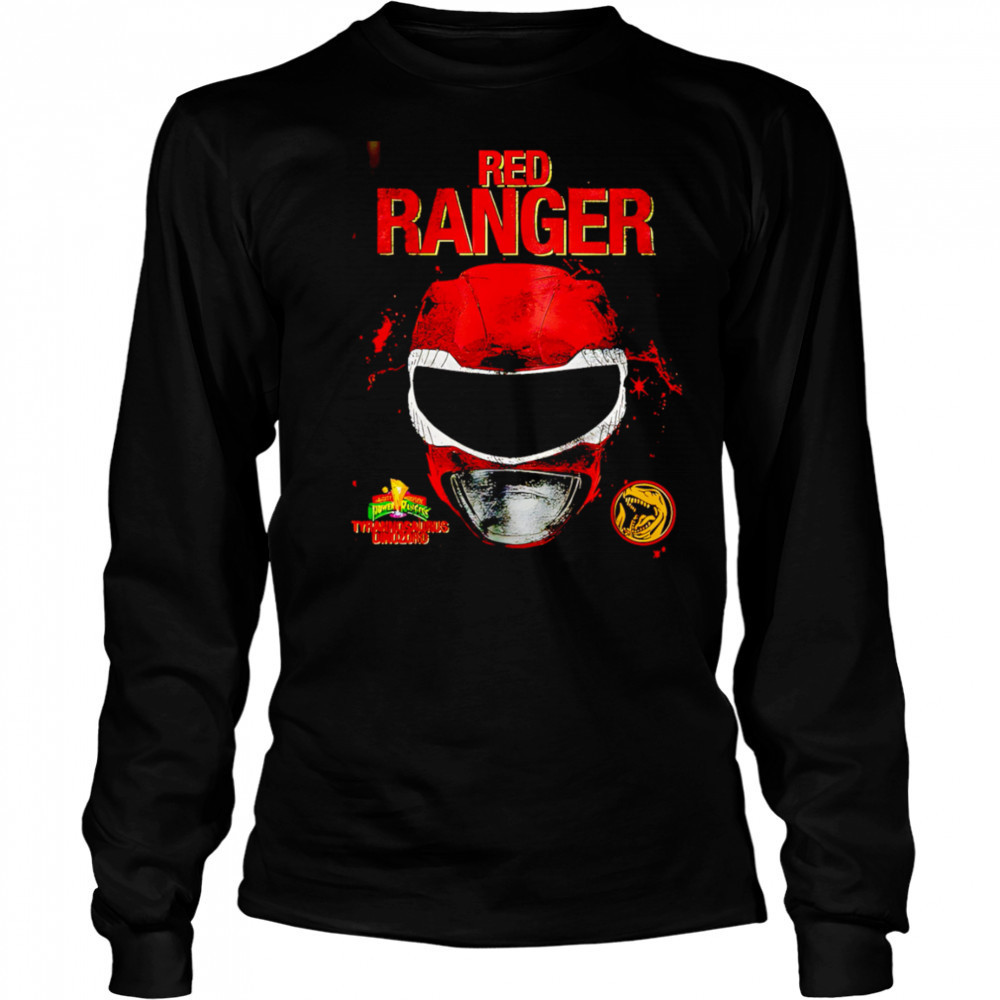 Head Red Ranger retro shirt Long Sleeved