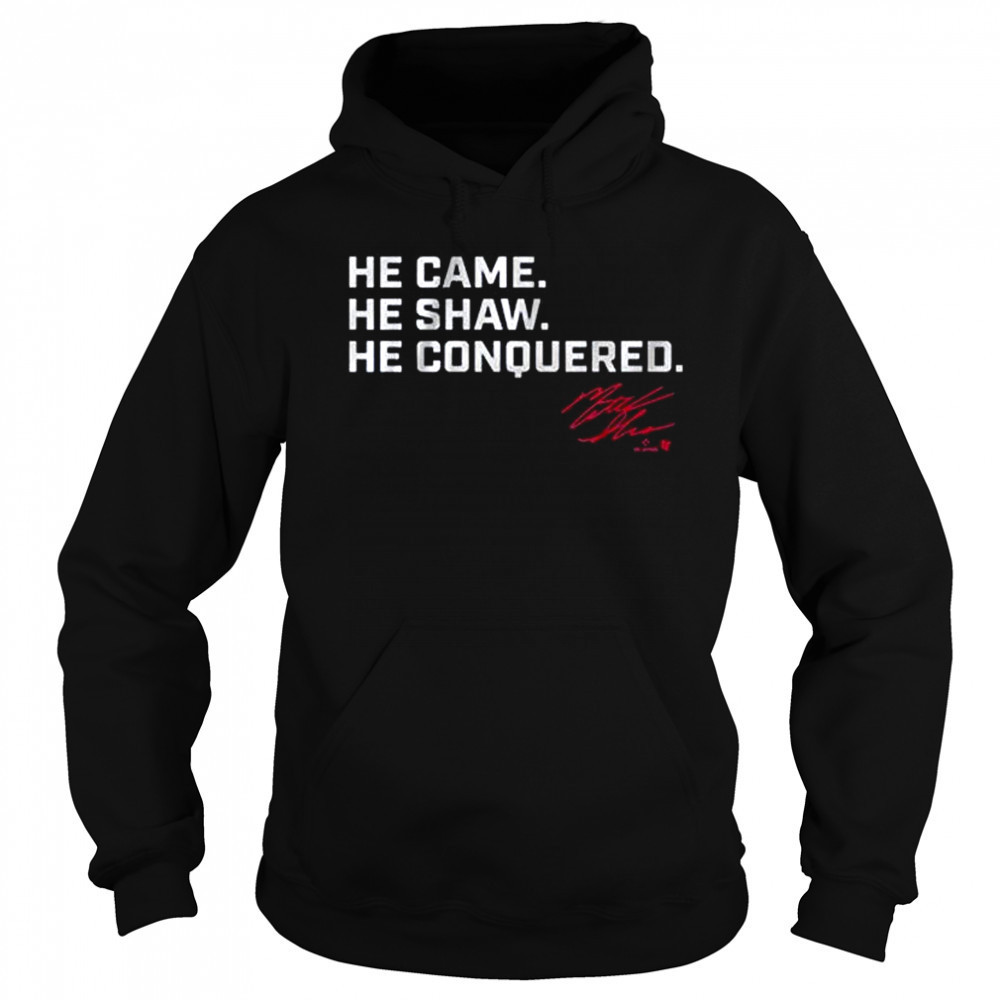 Matt Shaw He Came. He Shaw. He Conquered. Chicago Cubs MLB t-shirt Sweatshirt