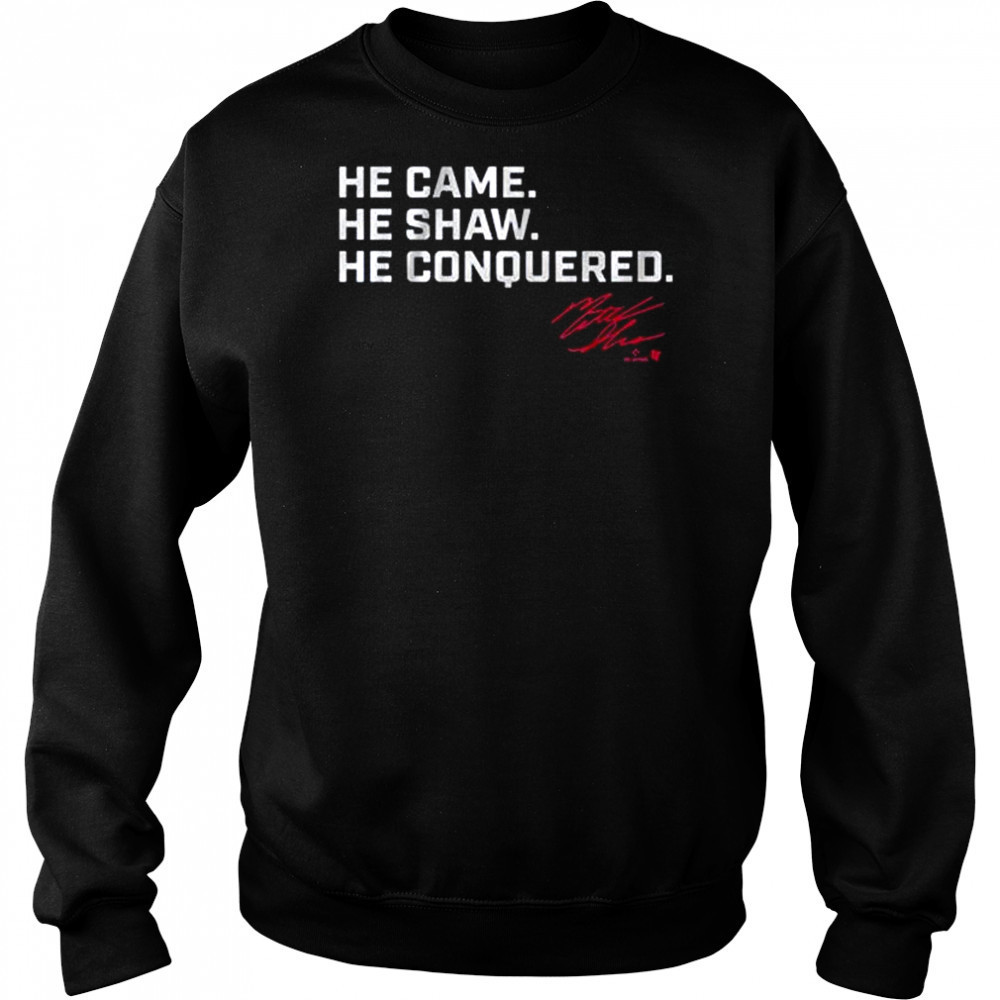 Matt Shaw He Came. He Shaw. He Conquered. Chicago Cubs MLB t-shirt Hoodie