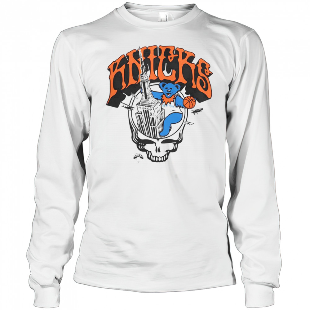 New York Knicks X Grateful Dead Skull T-Shirt Long Sleeved