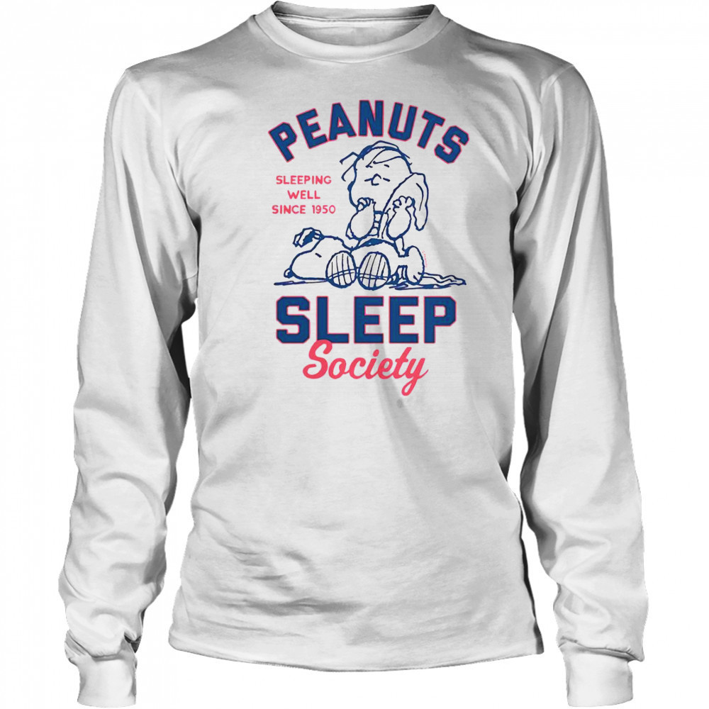 Peanuts Sleep Society Sleeping Well Since 1950 Peanuts Snoopy T-Shirt Long Sleeved