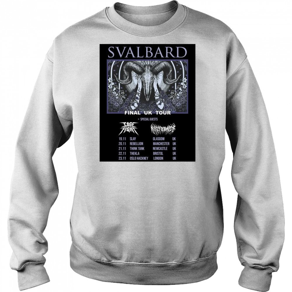 Svalbard Final UK Tour Special Guests Cage Fight and Knife Bride Nov 19-23 2025 t-shirt Hoodie