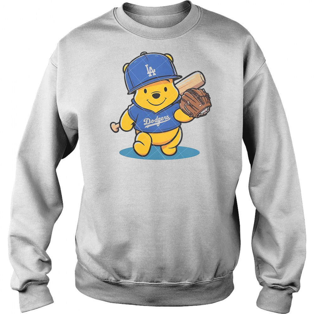Winnie The Pooh LA Dodgers Pooh Dodgers Baseball T-Shirt Hoodie