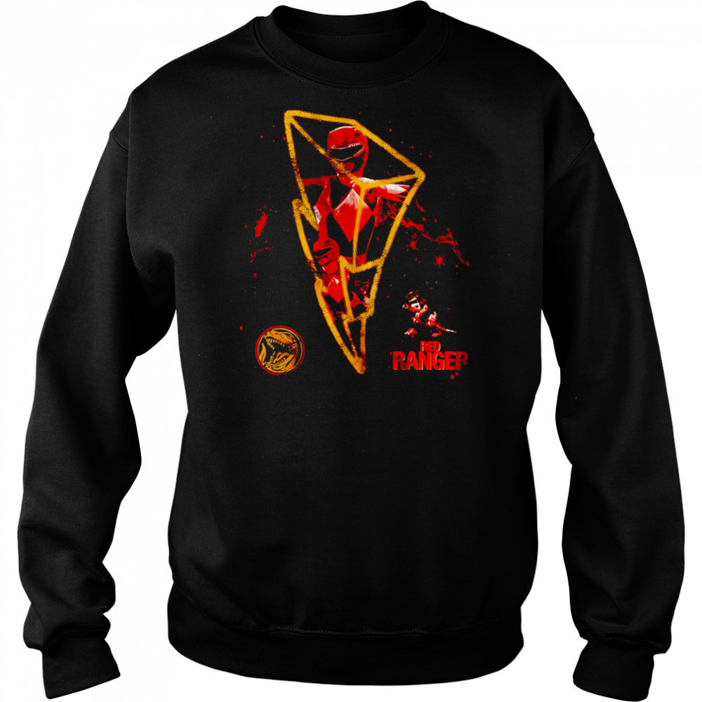 3D lightning Red Ranger retro shirt Hoodie
