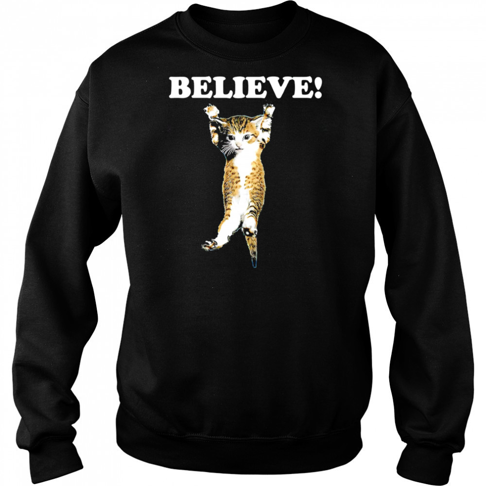Believe Cat cute funny shirt Hoodie