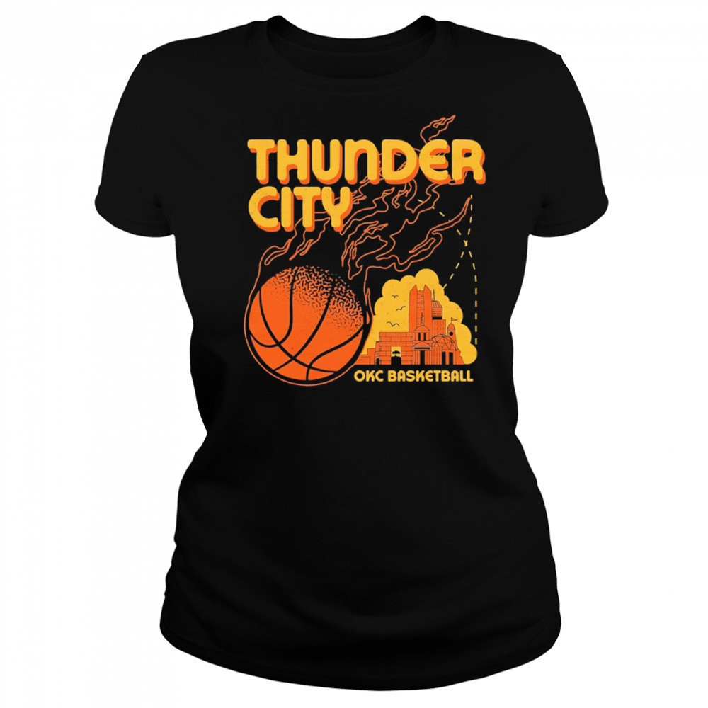 Oklahoma City Thunder NBA Basketball Thunders City fire shirt Women's T-shirt