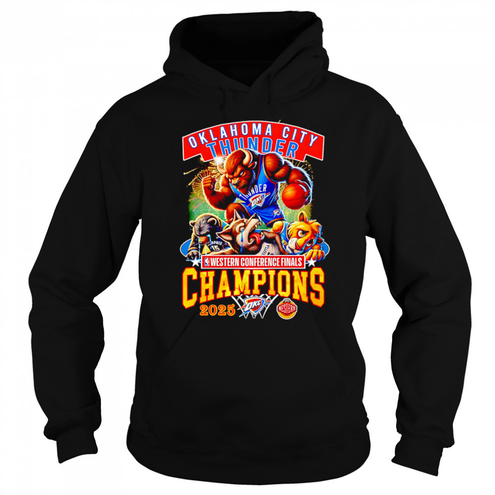 Oklahoma City Thunder Western Conference Finals Champions 2025 mascot shirt Sweatshirt