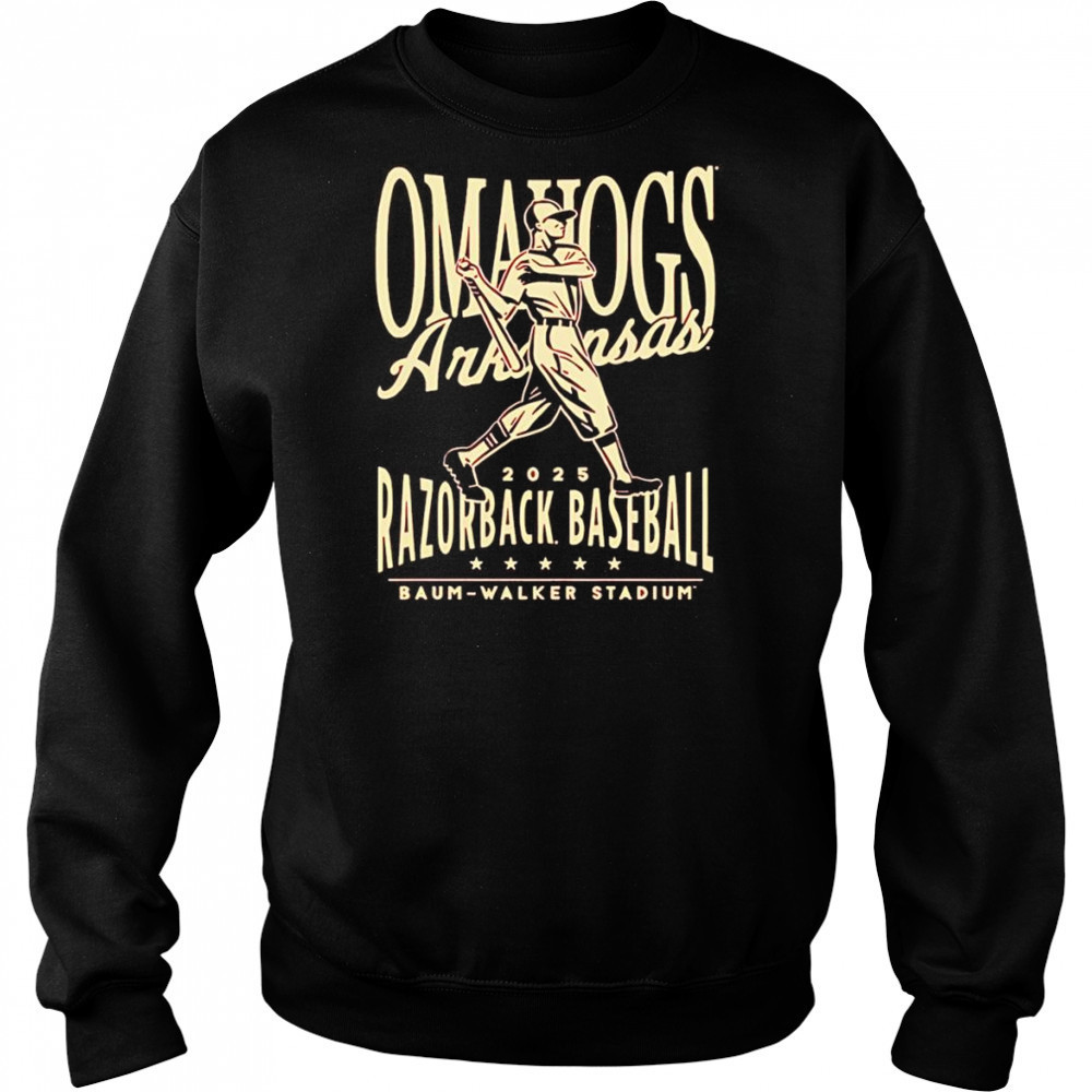 Omahogs Razorbacks Vintage Swing Baseball shirt Hoodie