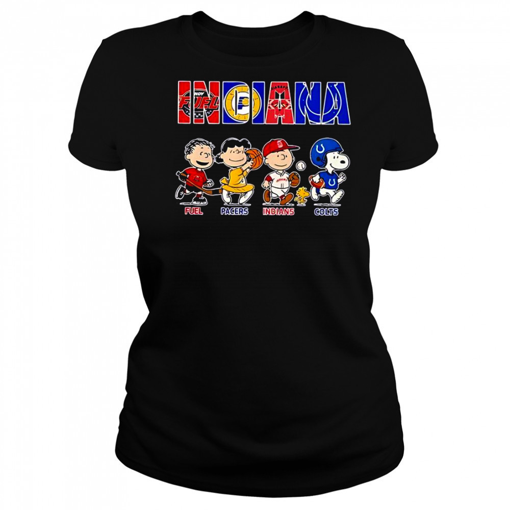 Peanuts Characters Indiana Sports Fuel Pacers Indians Colts T-Shirt Women's T-shirt