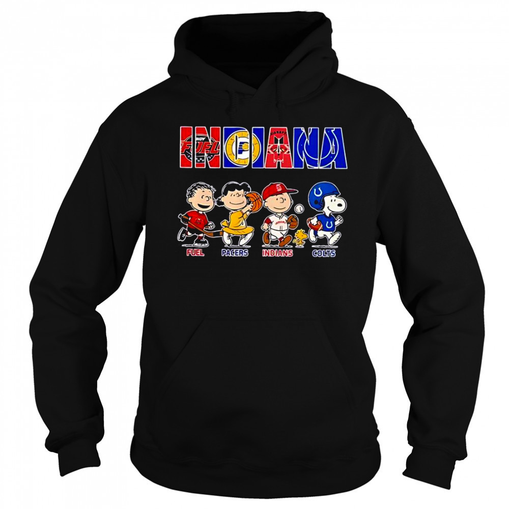 Peanuts Characters Indiana Sports Fuel Pacers Indians Colts T-Shirt Sweatshirt