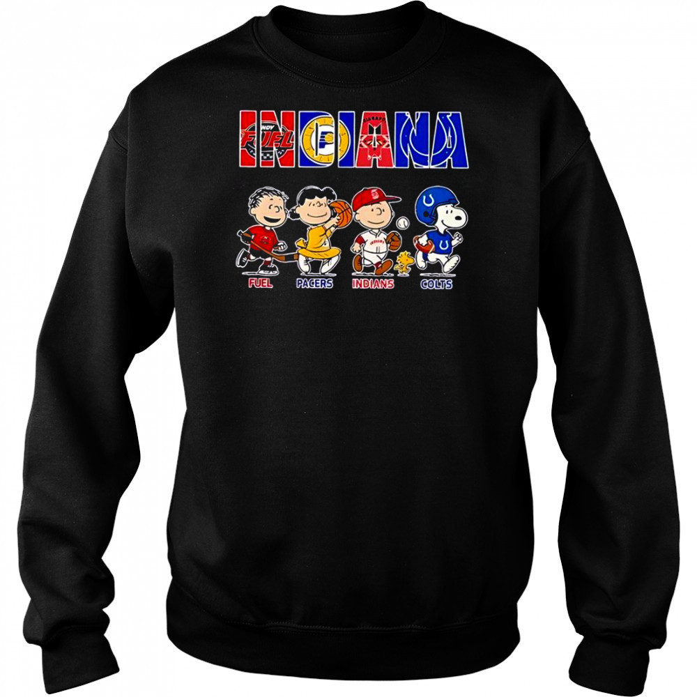 Peanuts Characters Indiana Sports Fuel Pacers Indians Colts T-Shirt Hoodie