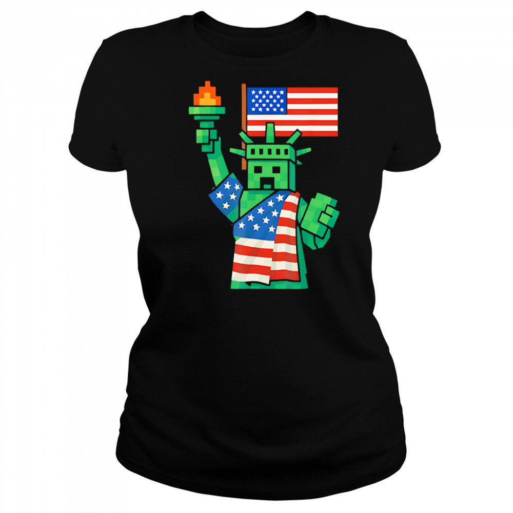 Pixel Statue of Liberty Patriotic Gaming shirt Women's T-shirt