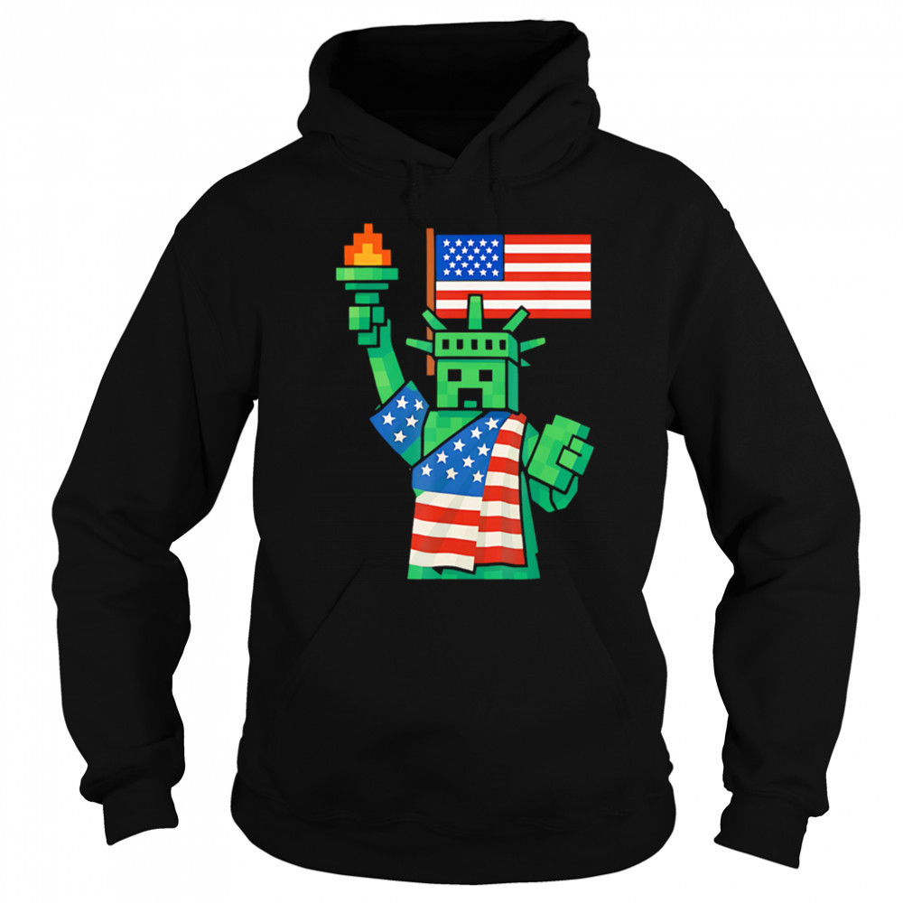 Pixel Statue of Liberty Patriotic Gaming shirt Sweatshirt