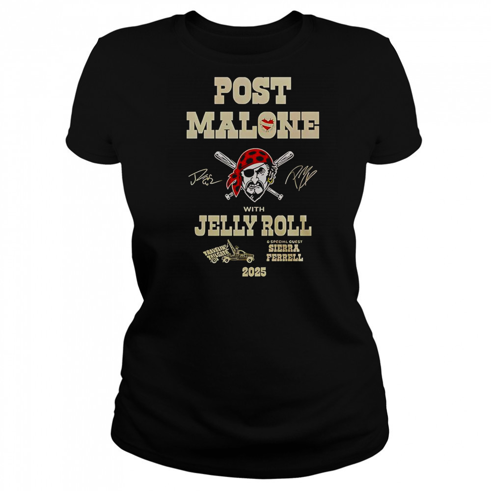 Post Malone Jelly Roll Big Ass Stadium Tour X Pittsburgh Pirates T-Shirt Women's T-shirt