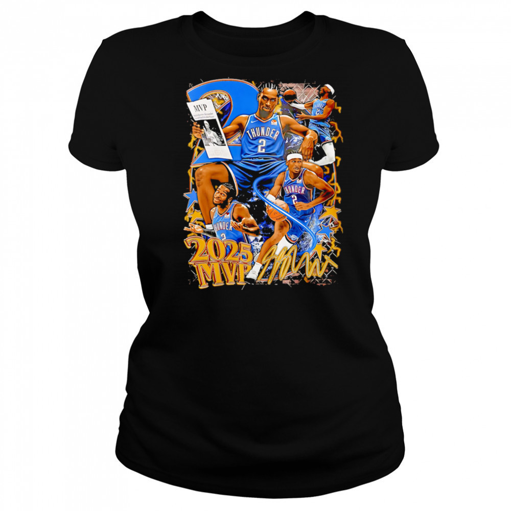 Shai Gilgeous-Alexander number 2 MVP 2025 signature graphic shirt Women's T-shirt