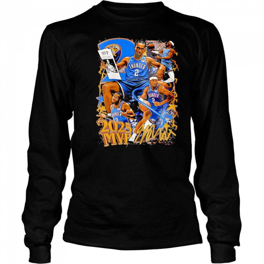 Shai Gilgeous-Alexander number 2 MVP 2025 signature graphic shirt Long Sleeved