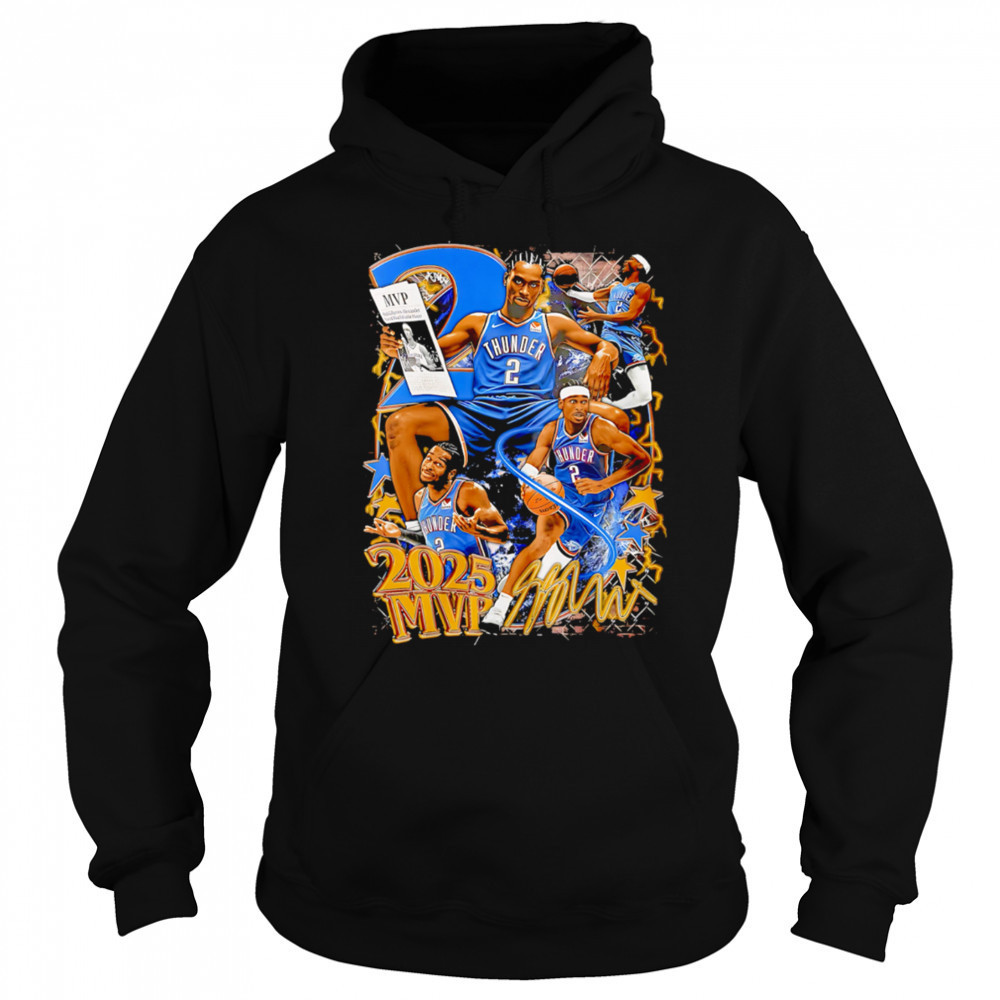 Shai Gilgeous-Alexander number 2 MVP 2025 signature graphic shirt Sweatshirt