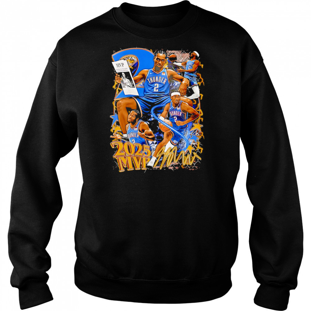Shai Gilgeous-Alexander number 2 MVP 2025 signature graphic shirt Hoodie