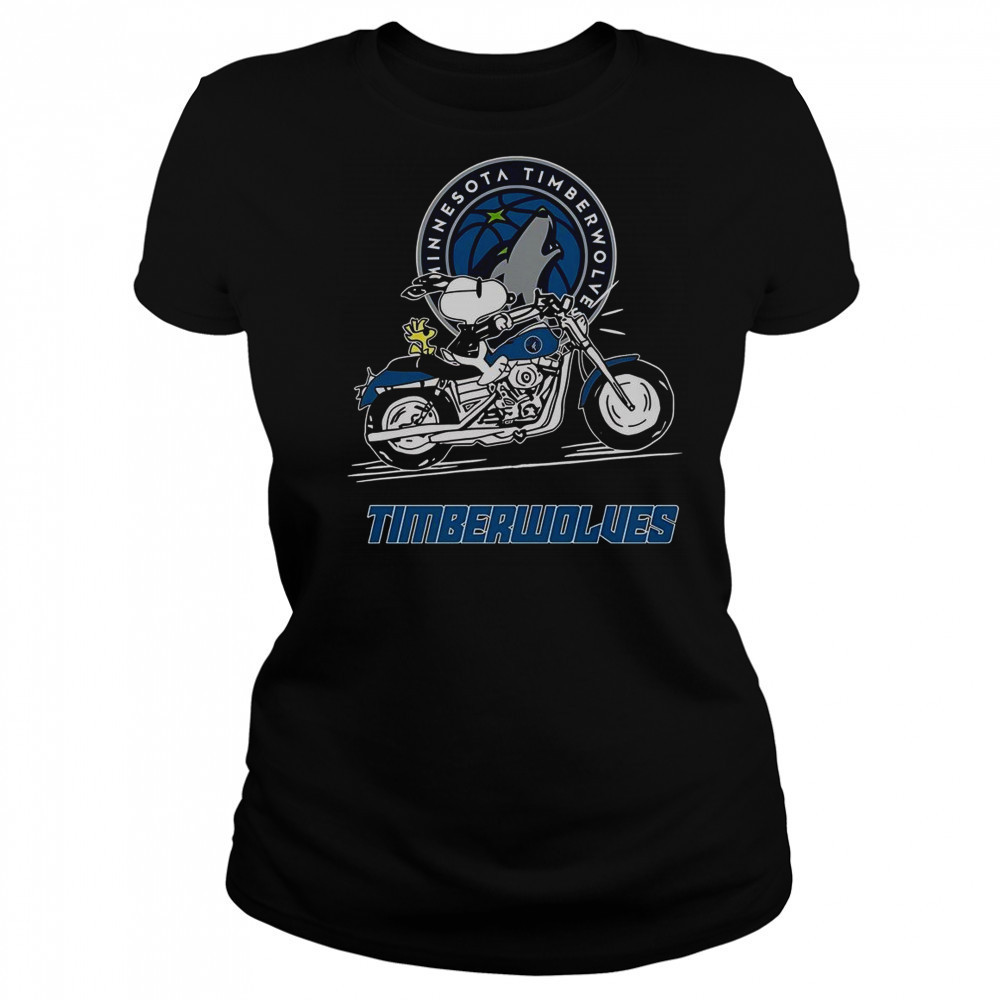 Snoopy And Woodstock Driving Motorbike Minnesota Timberwolves T-Shirt Women's T-shirt