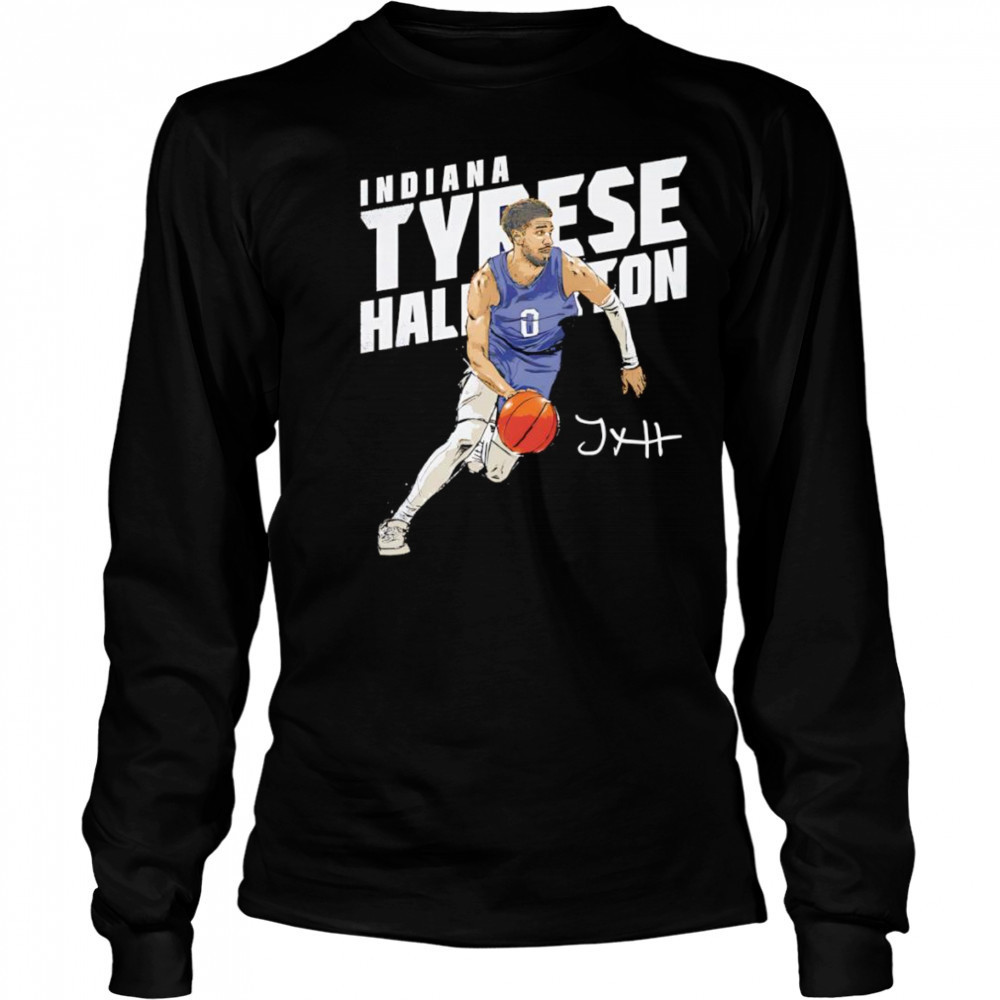 Tyrese Haliburton Indiana slant shirt Long Sleeved