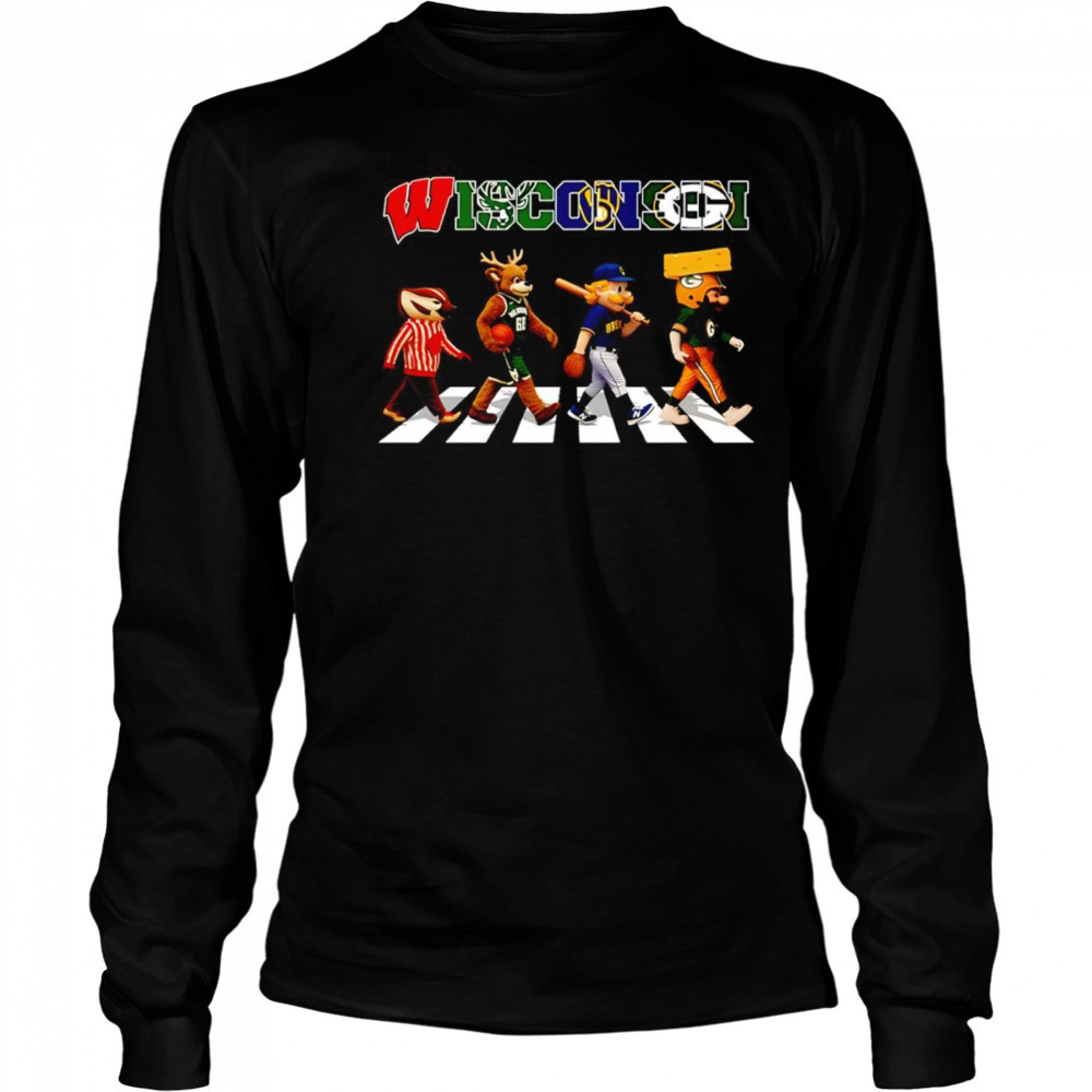 Wisconsin sports Abbey Road mascot shirt Long Sleeved