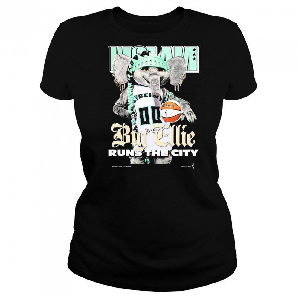 WSLAM Big Ellie Wslam Runs The City New York Liberty Mascot 2025 t-shirt Women's T-shirt