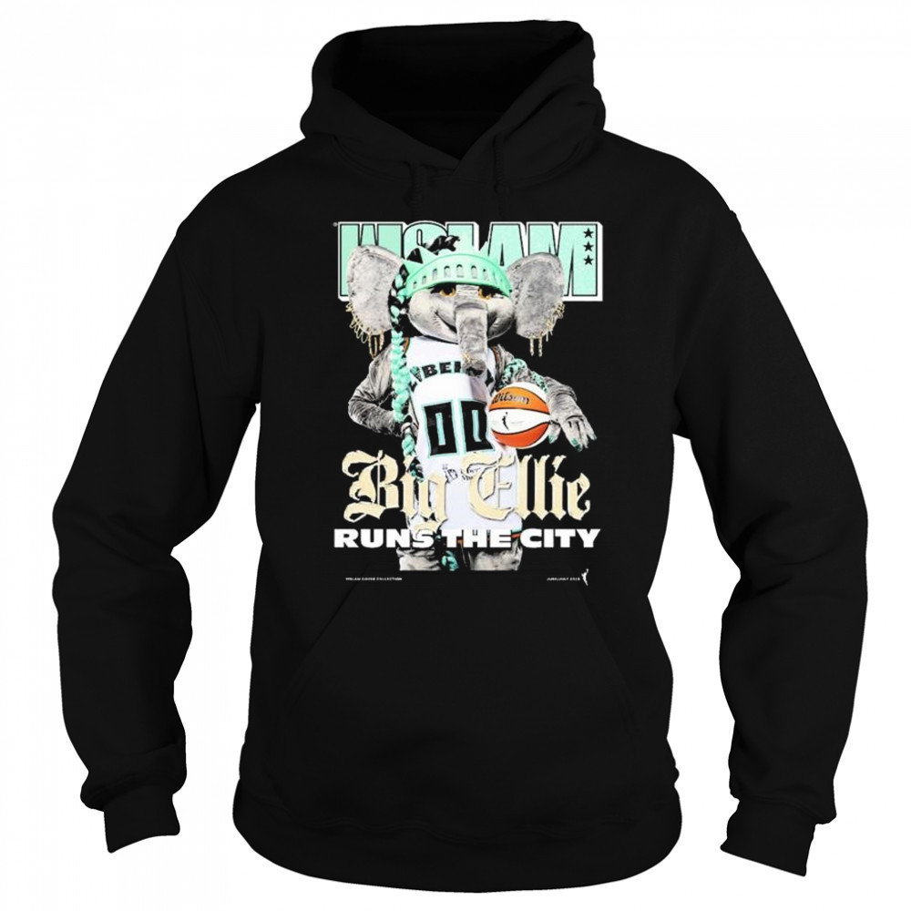 WSLAM Big Ellie Wslam Runs The City New York Liberty Mascot 2025 t-shirt Sweatshirt