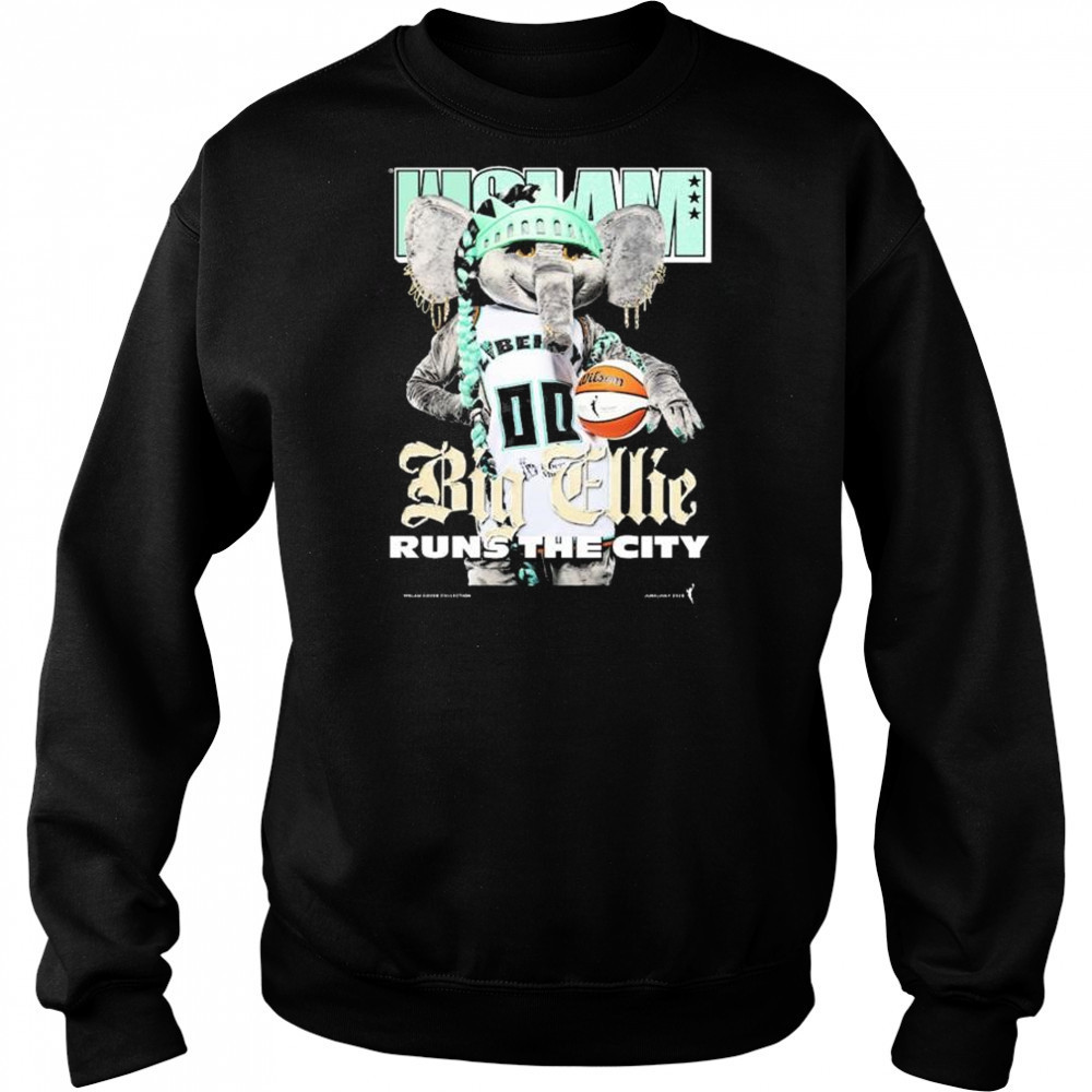 WSLAM Big Ellie Wslam Runs The City New York Liberty Mascot 2025 t-shirt Hoodie