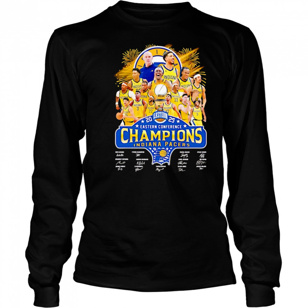 2025 Eastern Conference Champions Indiana Pacers signature shirt Long Sleeved