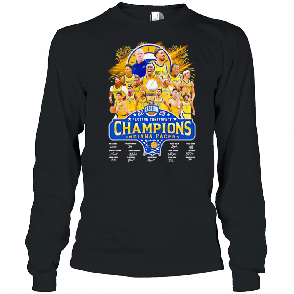 2025 Eastern Conference Champions Indiana Pacers signature shirt Long Sleeved