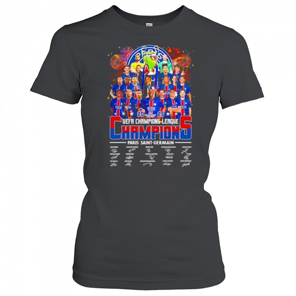 2025 UEFA Champions League Champions Paris Saint-Germain signature shirt Women's T-shirt