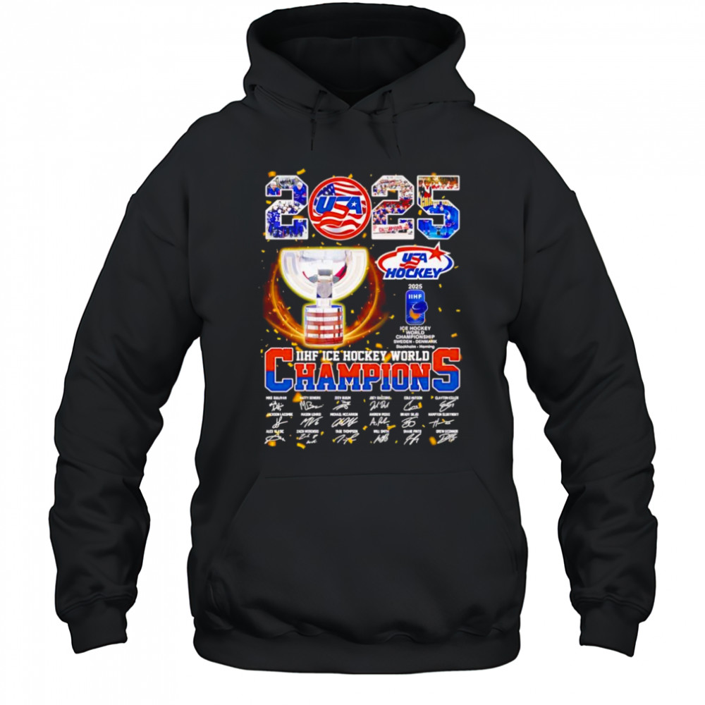 2025 USA Hockey IIHF Ice hockey World Champions signature shirt Hoodie