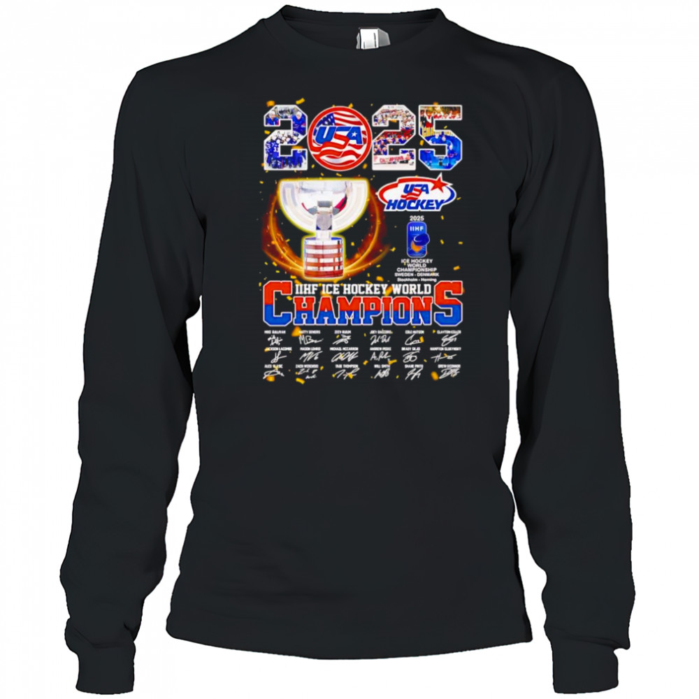 2025 USA Hockey IIHF Ice hockey World Champions signature shirt Long Sleeved
