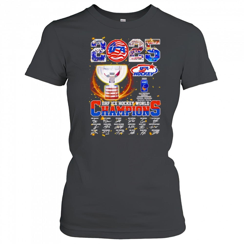 2025 USA Hockey IIHF Ice hockey World Champions signature shirt Women's T-shirt