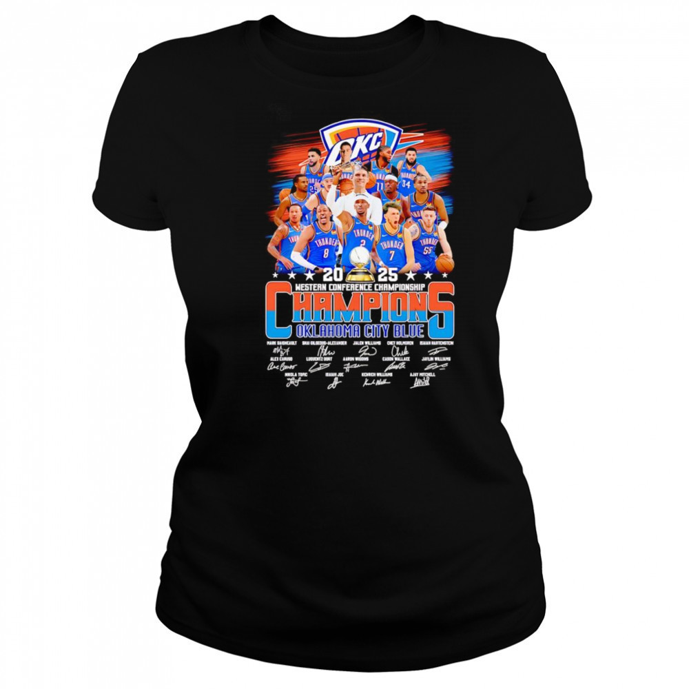 2025 Western Conference Championship Champions Oklahoma City Blue signature shirt Women's T-shirt