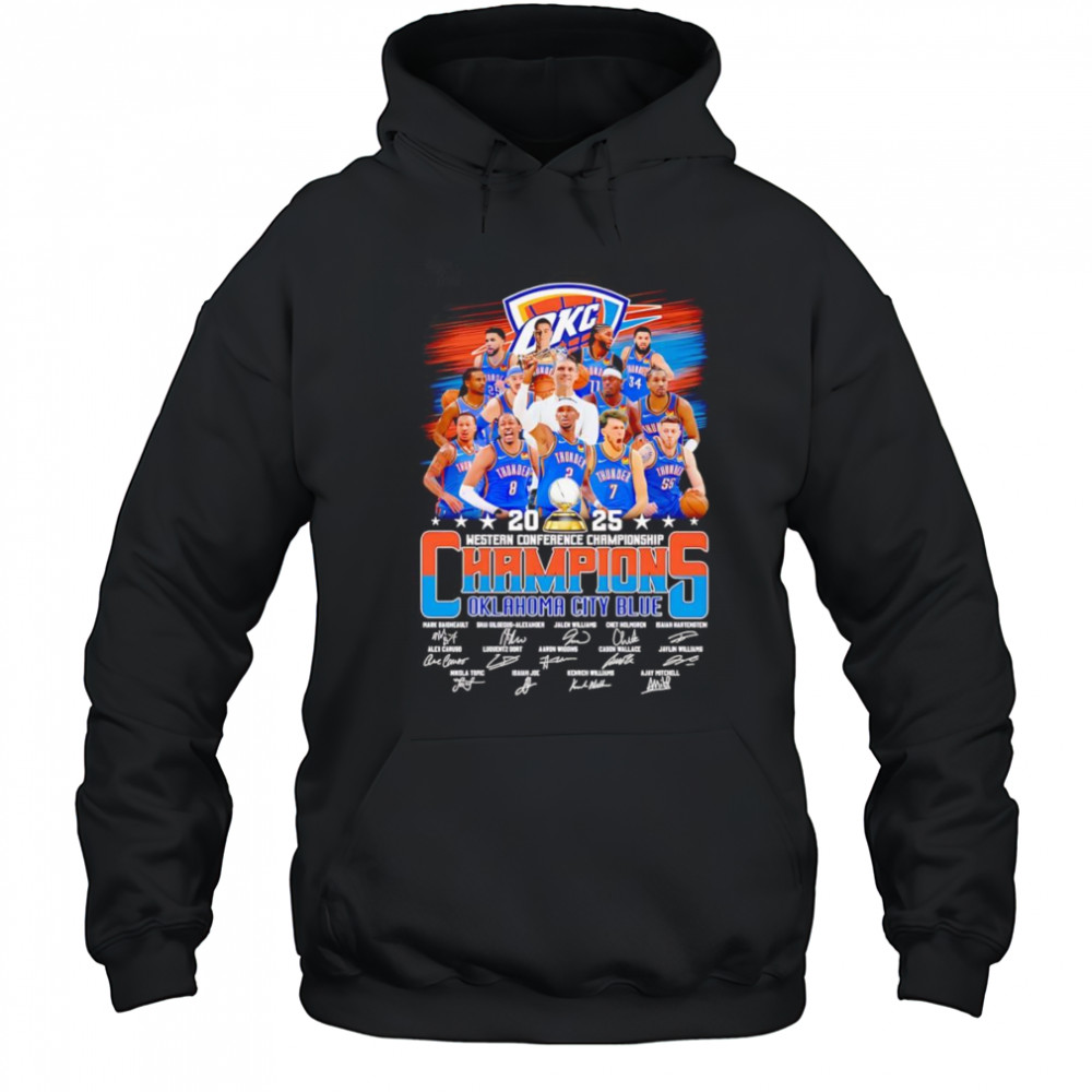 2025 Western Conference Championship Champions Oklahoma City Blue signature shirt Hoodie